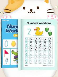 1pc Math Practice Workbook, Strengthens Children's Number Memory, Suitable For Home Preschool Number Cognition Enlightenment, School Teaching, Also Belongs To Student Stationery, Back To School Supplies - Multicolor - View 3