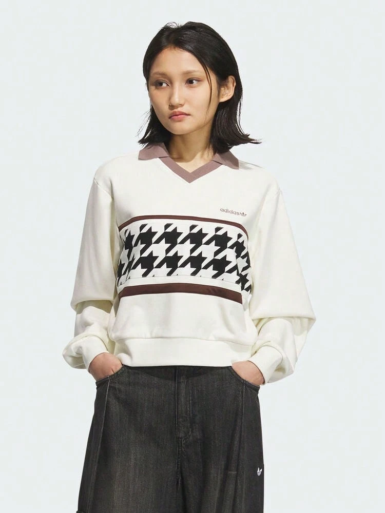 Adidas Originals Women's HTTH SWEAT CREW Knit Sweatshirt Without Hood KC2689 - White - View 1