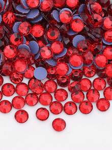 Rhinestone Kristal Berkualitas Tinggi SS0-SS50 1mm-10mm Warna-warni, Rhinestone Kristal Datar, Rhinestone Foil Emas, Cocok untuk Dekorasi Pakaian, Kain, Gaun, Tas, dan Aksesoris DIY - Burgundy - View 5