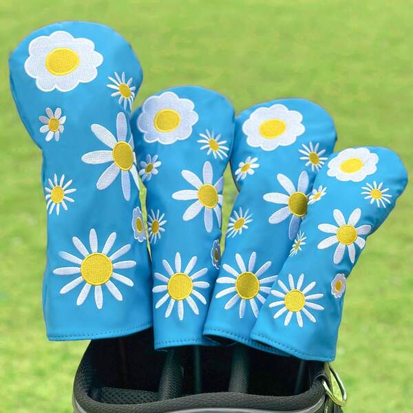 1pc Small Sunflower Golf Club Head Cover, Suitable For Driver/Fairway Wood/Hybrid, Golf Club Head Cover And Wood Head Cover, Durable And Protective Sports Accessory, Perfect For Golfers