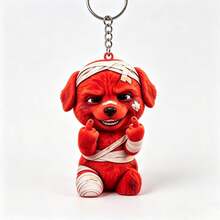 Evil Injured Red Dog Acrylic Keychain, Funny Pendant Charm For Student Backpack, Small Gift - Multicolor - View 12