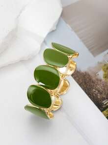 pieza de pulsera elegante de diseñminimalista en rojo rosa, pulsera única y lujosa para mujeres, adecuada para uso diario y como regalo. - Verde - Ver 7