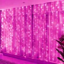 USB Powered LED Curtain String Lights, 8 Flashing Modes Simulating Starry Sky, With Remote Control (Remote Control Not Included). Romantic Fairy Garland String Lights, Home Bedroom Window Background Wall Stage Decoration, Valentine's Day Halloween Christmas Holiday Lighting Atmosphere Hanging String Lights - USB Plug Curtain Light - View 25