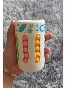 1pc Creative Rotating Pen Holder Gear Cube Finger Spinner Colorful Magic Beans. It Is Both A Desktop Stationery Storage Container And A Stress Reliever (The Beads Can Be Rotated Freely) - Multicolor - View 14
