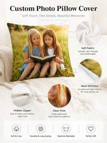 Personalized Photo Pillow, Upload Your Own Photo Single-Sided Pillow For Wedding, Birthday, Couple Gift, Decorative Anniversary Keepsake, Pet Loss Memorial Pillow - Multicolor - View 3