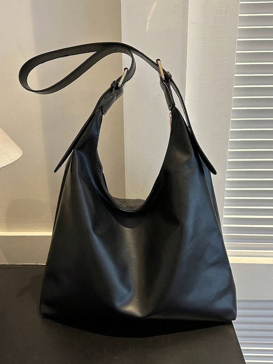 Bolso de hombro de mujer de gran capacidad, de unicolor suave de material de PU, bolso cruzado multifuncional, bolso de mano, bolso cruzado de gran capacidad, bolso de trabajo casual, nuevo