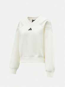 Adidas 女款 W FI 3S MT SW 針織運動衫 無帽 KC5816 - 白色 - View 1