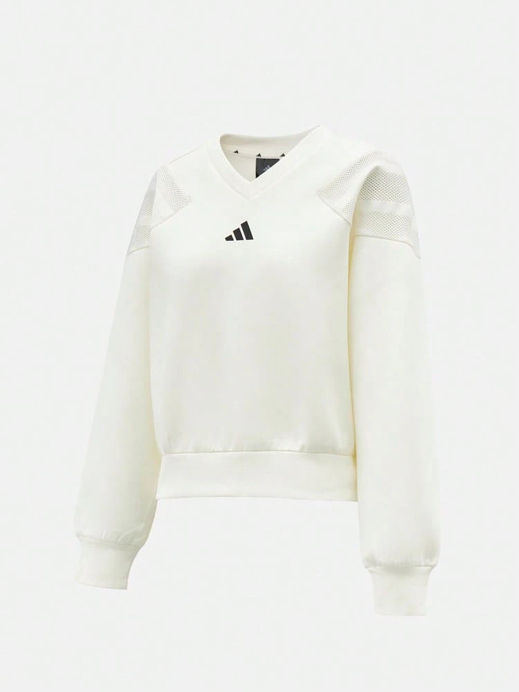 Adidas 女款 W FI 3S MT SW 針織運動衫 無帽 KC5816 - 白色 - View 1