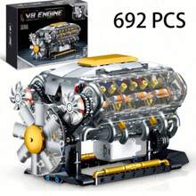 1 buah Mainan Balok Bangunan Mesin V8 Supercar Kreatif, Mainan Rakitan Model Mesin V8, Mainan Model Mini Mesin V8 DIY MOC, Proyek Konstruksi STEM untuk Dewasa, Mainan Edukasi Sains Fisika, Model Pajangan Meja, Hadiah Ulang Tahun, Mainan Balok Bangunan - MultiWarna - View 1