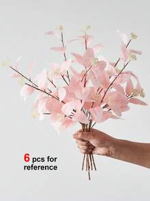 1pc/3pcs Artificial Eucalyptus Branches With Leaves And Berries, Greenery Stems, Vase Floral Decoration, Suitable For Wedding, Party, Home Decor, Bohemian Style, Valentine's Day, Gift, Birthday, Graduation, Back To School, Room Decoration, Study Supplies And More - Baby Pink - View 7