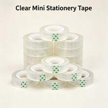 1.2cm Wide Transparent Mini Stationery Tape Roll, Thickened Strong Adhesive Clear Tape, Suitable For Office, School, Gift Wrapping, Paper Repair And Daily Craft Use - Transparent Self-adhesive Tape - View 1