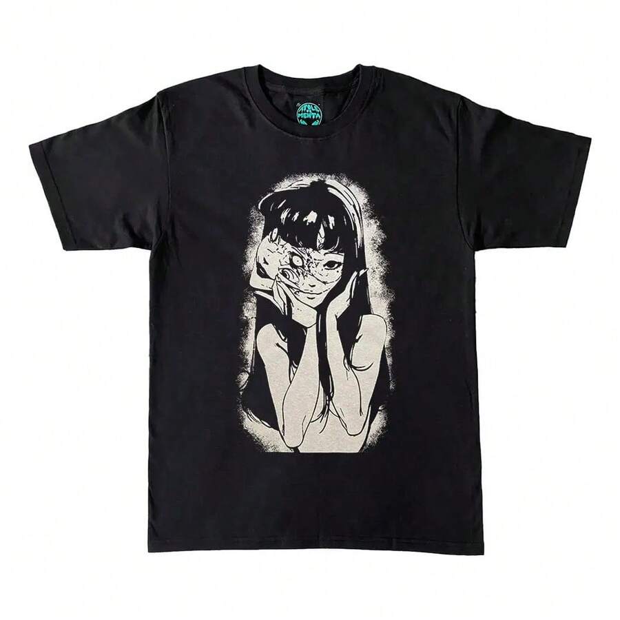 Playera Estética de Anime, 1 - Negro - Ver 1