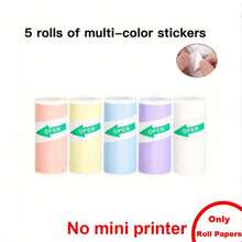 Mini Impresora Térmica de Etiquetas con 3 Rollos de Papel, Impresora de Bolsillo Portátil Inalámbrica sin Tinta para Fotos, Imágenes, Diarios, DIY - Multicolor - Ver 16