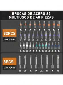42 en 1 Juego de Destornilladores Magnéticos con Mango Trinquete Desmontable S2 Acero Ideal para Muebles Computadoras Bicicletas Reparaciones y Proyectos DIY en el Hogar Regalos para Hombres - Multicolor - Ver 5
