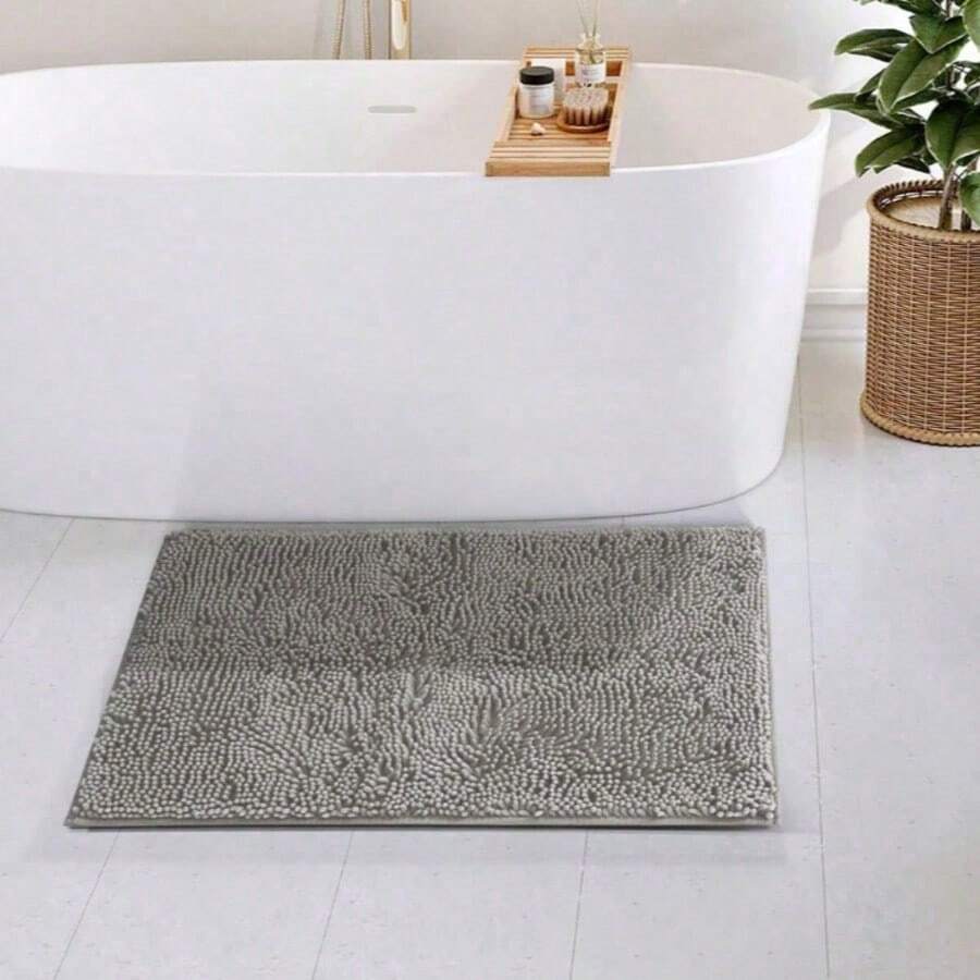 1 buah Keset Kamar Mandi Minimalis Lembut Berbahan Chenille, Menyerap Air, dan Anti Selip, Keset Lantai Kamar Mandi