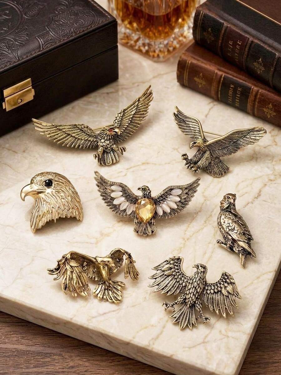 Metal Bird Brooch - Classic Animal Brooch, Women's Unisex Style, Casual Party Jewelry Accessory / Friend Gift Badge Decoration - Eagle - View 1