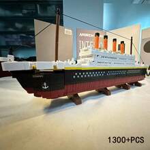 1800+ Piezas Bloques de Construcción de Barco Clásico, Juego de Modelo de Ensamblaje de Bloques de Construcción Mini ABS, Juguete de Rompecabezas DIY para Aliviar el Estrés, Regalo para Adultos - Multicolor - Ver 1