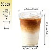 16oz/14oz Set Clear Cups With Lids, Sturdy Straight Lid Ice Drink Cups, Disposable Smoothie Cups, Suitable For Cold Drinks, Juice And Milkshakes - Halloween/Christmas/Birthday Party Essentials - Transparent - View 21