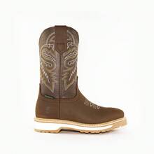 Rodeo Cowboy Boot, S/Sierra, Crazy Purepecha Leather - Coffee - View 1