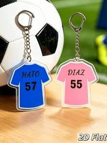 Porte-clés en acrylique personnalisé avec nom & numéro de maillot de football, porte-clés d'équipe de football personnalisé, porte-clés de joueur de football personnalisable, cadeau d'équipe sportive - Multicolore - Voir 3