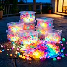 1000/2000pcs Glow In The Dark Resin Beads, Garden Landscape Yard Decoration, Fluorescent Super Bright Multi-Color Glow Beads, No Power Needed, Suitable For Wishing Bottles, Party Decoration, Aquarium And Jewelry Making, Shiny Beads - Luminous Stone - View 1