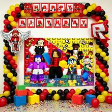 Roblox 4SET Party Decoration Background Decor, 1Set/15pCS Banner Birthday And Graduation Party Gift Balloons. Suitable For Thanksgiving, Halloween And Christmas Events Suitable For Celebration, Party And Unique Occasions - ROBLO Foil Balloons B Banner Background - View 2