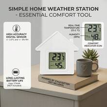 Mini House-Shaped Temperature & Humidity Meter, Electronic Display, Indoor/Outdoor Universal, No Power Required (Battery Not Included) - A - View 9