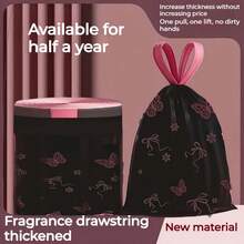 1 Roll 100pcs Scented Drawstring Trash Bags - Thickened Tear-Resistant - Pink Bow Pattern, Dense Polyethylene Drawstring Trash Bags - Multi-Purpose Disposable Storage Bags, Suitable For Kitchen, Bathroom, Living Room, RV, Bedroom, Office, Halloween And Christmas Gifts - A - View 8