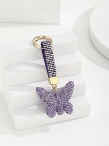 Llavero de mariposa 3D con strass hecho a mano DIY, nuevo y muy vendido, colgante creativo para llaves de coche y mochila, regalo del Día de la Madre para novia, charm para bolso, regalo creativo para vacaciones, detalle para eventos, apto para uso diario - Multicolor - Ver 5