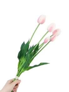 5pcs High-End Artificial Tulips, Valentine's Day Gift, Bridal Bouquet, Modern Minimalist European Style Decor, Plastic Artificial Flower Bouquet, Artificial Plant Decoration, Home Decor, Suitable For Indoor And Outdoor Use - Multicolor - View 10