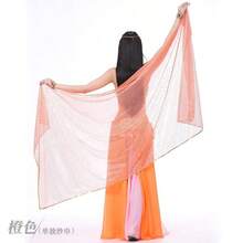 A Belly Dance Scarf With Rectangular, Glittery, Dot-Patterned Fabric. Available In Multiple Colors. Perfect For Dance Accessories, Dance Headbands, And Dance Performances. - Multicolor - View 8