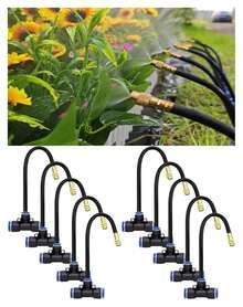 Drip Irrigation System - 360° Adjustable Micro Sprinkler Kit, Easy Tool-Free Installation, Fine Mist Spray For Potted Garden Plants, Greenhouse - 20件組滴灌配件套裝 - 查看 1