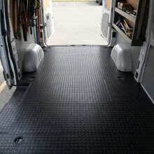 DIY Multi-Purpose Rubber Mat, Table Mat, Floor Mat, With Raised Coin Pattern Design, Durable And Wear-Resistant. It Can Be Cut To Fit The Required Size And Is Suitable For Indoor And Outdoor Table Mats/Floor Mats. - 黑色 - 查看 9