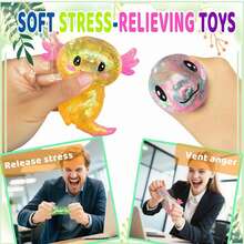 1pc Transparent Colorful Salamander Shaped Squeeze Toy, Suitable For Teenagers, Students And Office Workers, Ideal Choice For Classroom Supplies, Party Favors And Gift Bag Fillers, Perfect For Back To School, Birthday And Holiday Gifts. - Multicolor - View 4