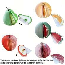 Notas adhesivas con forma de fruta - Manzana, pera, sandía, granada y naranja; blocs de notas adhesivas únicos; perfectos como pequeños regalos para fiestas festivas, pegatinas de mensajes para la temporada de graduación, pegatinas de regalo o para notas y recordatorios - Ver 6