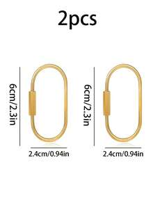 Brass Screw Lock Keychain, Universal Brass Keychain Clip Minimalist Style Key Ring Carabiner Keychain Unisex Car Key Ring Bag Accessory Y2K - Multiple Styles - View 15