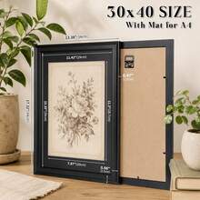 Mosearon 1pc 12x16 Photo Frame, A5 Photo Frame, A4 Poster Frame, A3 Wooden Photo Frame, Vintage Home Decor, Room Decor, Wall Decor, Gift For Friends, Made Of Artificial Board And Shatter-Resistant Organic Glass - Wooden Photo Frame - View 5