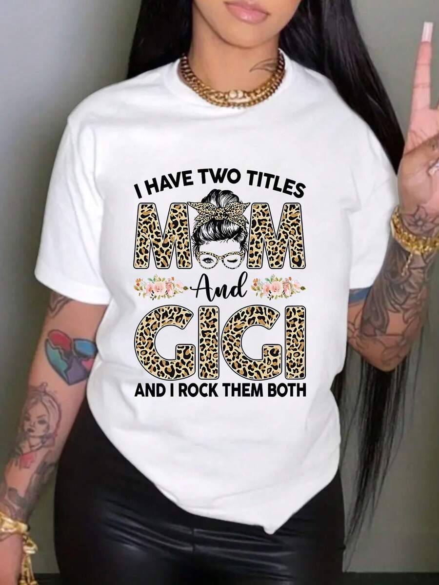 Camiseta Estampada Estilosa - Versátil, Fácil de Mantener y Cómoda, Camiseta Casual para Mujer para Todas las Estaciones