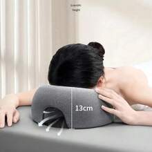 Massage Table Headrest Pillow – Face Down Cradle Cushion With Memory Foam For Sleeping & Relaxation - Dark Grey - View 2