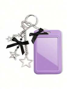 Y2K Bow ID Badge Holder With Star Pendant, Sliding Retractable Card Sleeve, Personalized Fashion Card Holder, Cute Bag Charm Keychain, DIY Keychain Bag Pendant, Back To School And Daily Use, Suitable For Nurses, Doctors, Teachers, Office, Unique Birthday Gift, Holiday Gift, Party Gift, Back To School Gift, Teacher's Day Gift - Multicolor - View 15