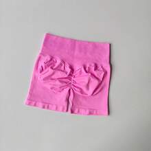 Pantalones cortos de tres puntos para levantamiento de glúteos color melocotón, pantalones cortos de Yoga de cintura alta de verano, pantalones deportivos para correr a la moda y sexis de Color sólido - Azul - Ver 9
