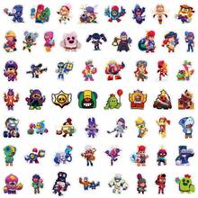 Brawl Stars مجموعة واحدة من 50/55 ورقة، ملصقات محاكاة شخصيات لعبة Stars متعددة اللاعبين العملية عبر الإنترنت، يمكن استخدامها لتزيين أغطية الهواتف والثلاجات وأجهزة الكمبيوتر وألواح التزلج، مما يجعلها تبدو جميلة وممتعة - متعدد الألوان - مشاهدة 8
