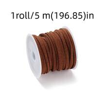 Gulungan Tali Beludru Suede 5 Meter, Benang Flocking Kulit Sintetis, Tali Pembuatan Perhiasan DIY untuk Gelang Anyaman, Kalung, Gantungan Kunci - 5 m - View 13
