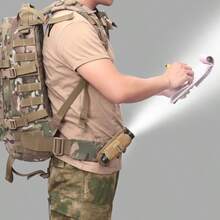 Tactical Flashlight Holster Duty Belt Pouch 360° Rotating Clip Holder - Black - View 3