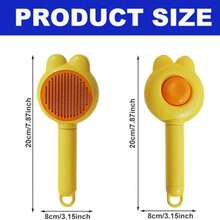 Cat Brush For Short Or Long Haired Cats Dogs Rabbits, Cute Dog Brush With Release Button For Massage And Removes Loose Fur - Multicolor - View 3