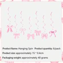 Dieses 46 Stücke Party-Dekorationsset hat ein rosa Schleifen-Thema, einschließlich 15 Wimpelbanner, 6 Flaggen, 24 kleine Picks und 1 großer Pick. Es ist perfekt für Mädchen-Geburtstagspartys, Fotohintergründe und kann auch als Geschenke und Dekorationen verwendet werden. - B - Übersicht 7