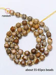 Natural Stone Colorful Faceted Square Beads, Faceted Square Loose Spaced Beads For Jewelry Making Diy Unique Bracelets, Necklaces, Earrings Crafts - Multicolor - View 47