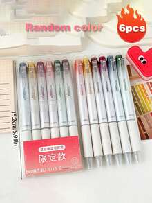 6支裝可擦拭亮片0.7mm凝膠筆，可擦拭塑料美學凝膠墨水筆，適用於筆記本，彩色亮片可擦拭筆附水果香味，6色，適合居家、學校和辦公室，返校季 - 多色 - 查看 19
