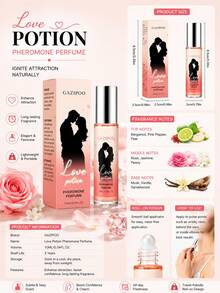 Love Potion Couple Pheromone Rollerball Fragrance, Sweet Romantic Floral Woody Scent, Long-Lasting Charming Fragrance, Mini Portable Leak-Proof Rollerball Fragrance, Suitable For Couple Dates, Valentine's Day, Travel, 10ML/0.34FL.OZ - Pheromones - View 3