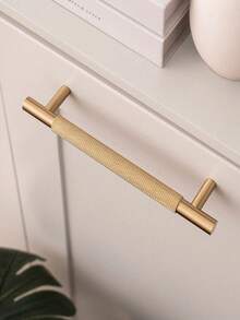2pcs Modern Aluminum Alloy Gold Cabinet Carved Handles And Drawer Pulls, Wardrobe Door Handles, Furniture Hardware Accessories - Gold - View 5